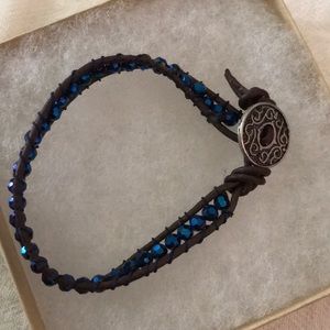 Blue beaded bracelet
